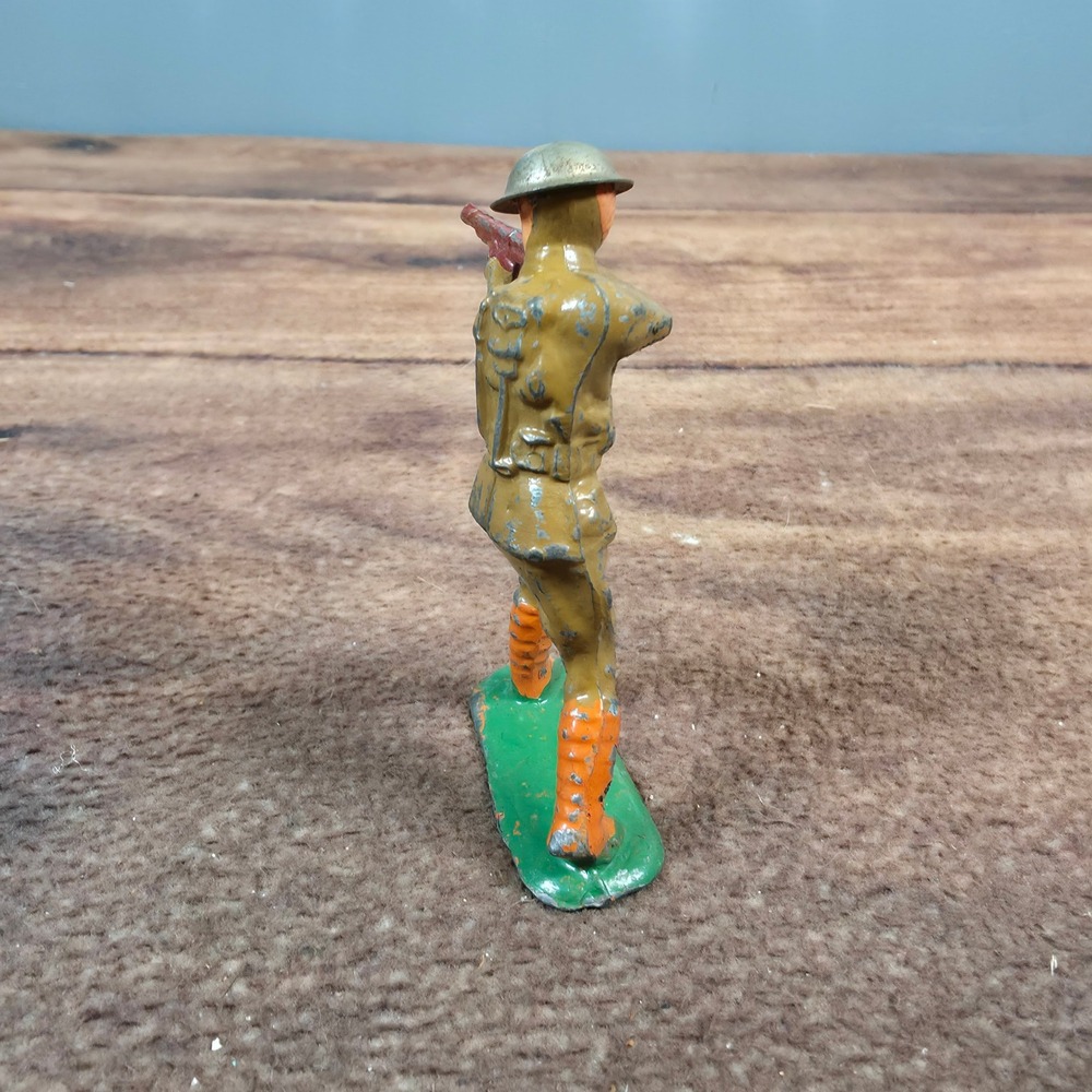 Vintage Barclay Lead Toy Soldiers Set 5pc Green Brown Hand Painted WWII - Picture 4 of 16